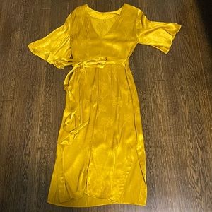 Vintage gold midi flowy dress / gown